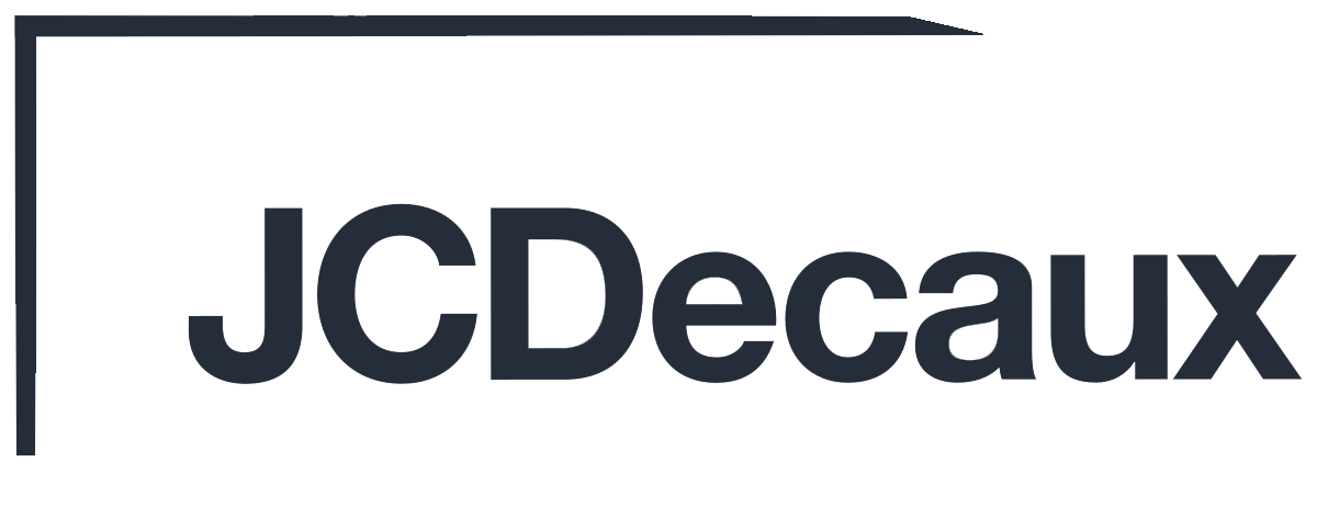 Het logo van het bedrijf JCDecaux